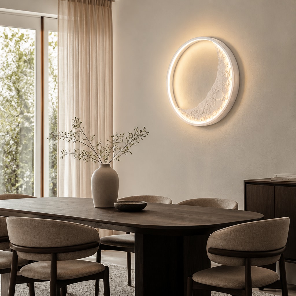 Modern Moon LED Wall Light for Bedroom, Hallway & Living Room