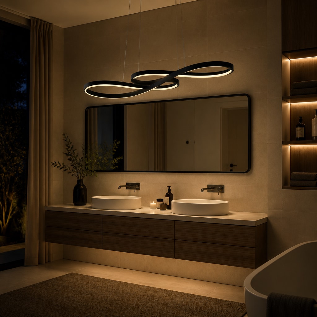 Modern Dimmable Infinity Loop LED Chandelier for Dining & Kitchen