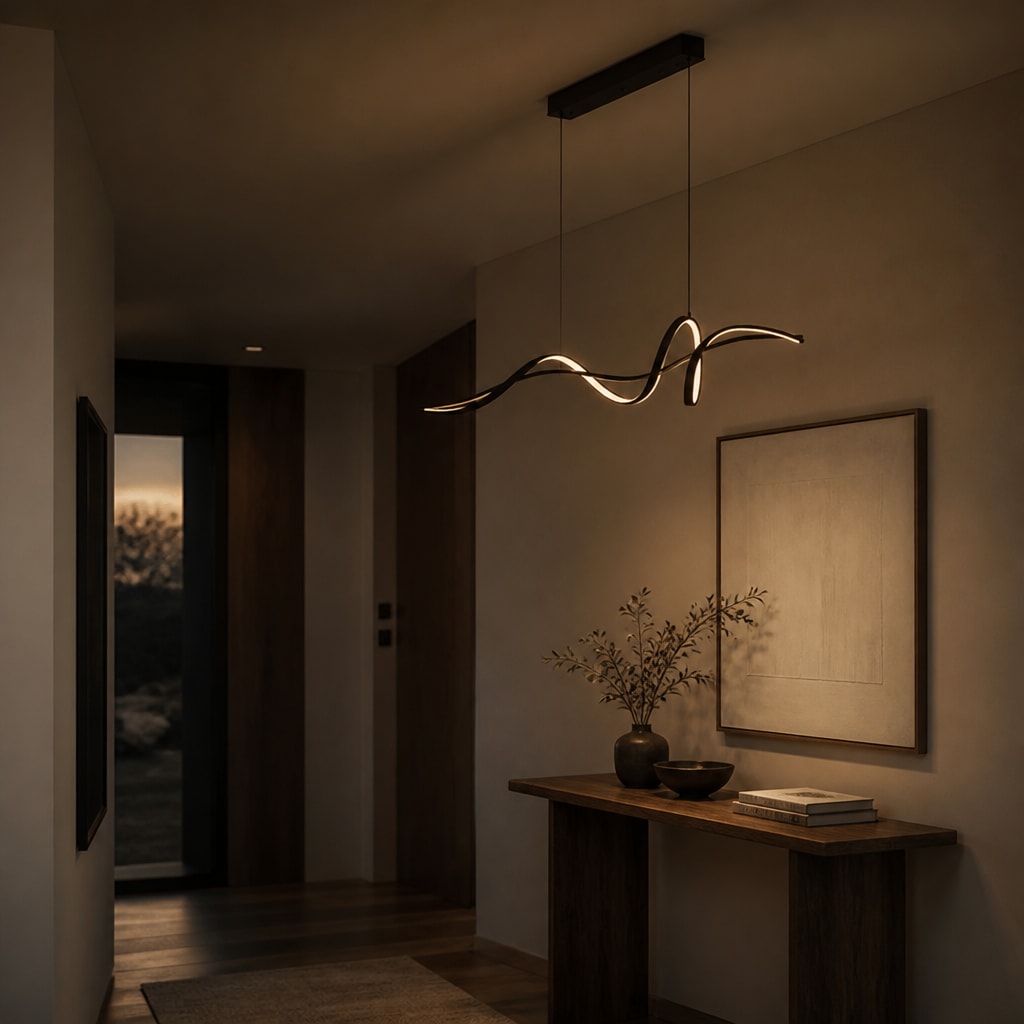 Modern Wave LED Pendant Chandelier for Dining & Living Room