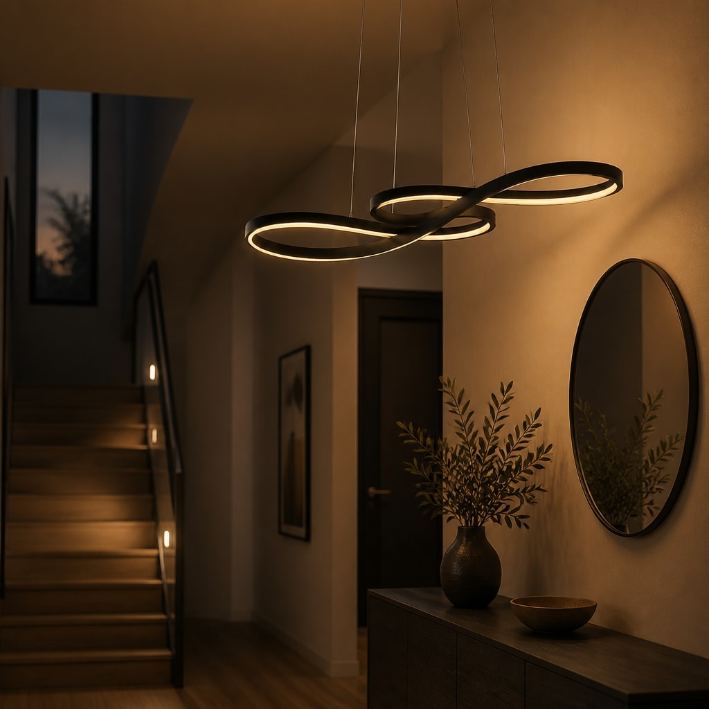 Modern Dimmable Infinity Loop LED Chandelier for Dining & Kitchen