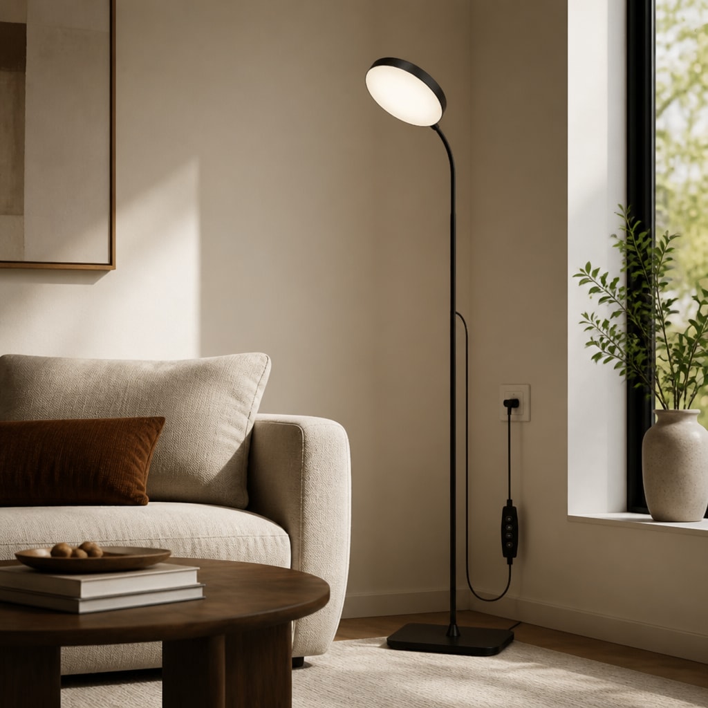 Adjustable LED Floor Lamp — Dimmable Gooseneck Reading Light