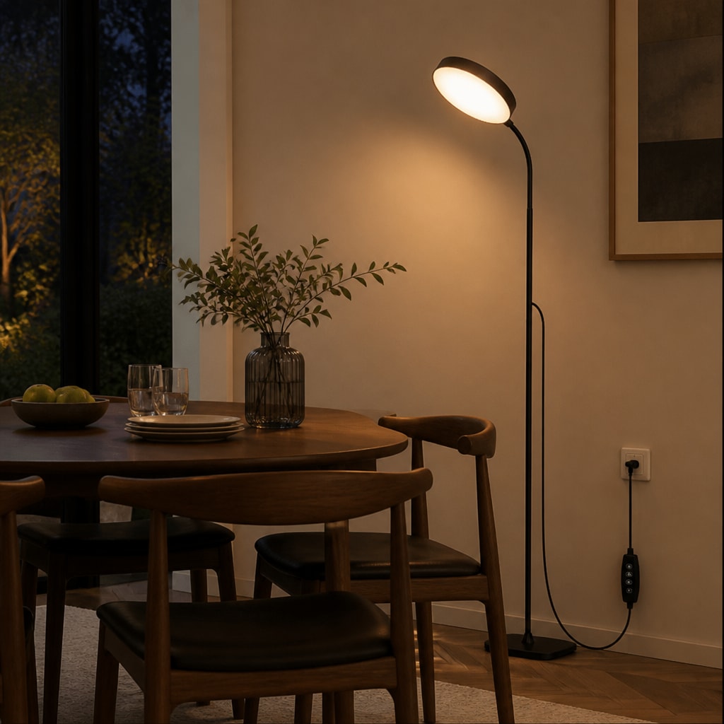 Adjustable LED Floor Lamp — Dimmable Gooseneck Reading Light