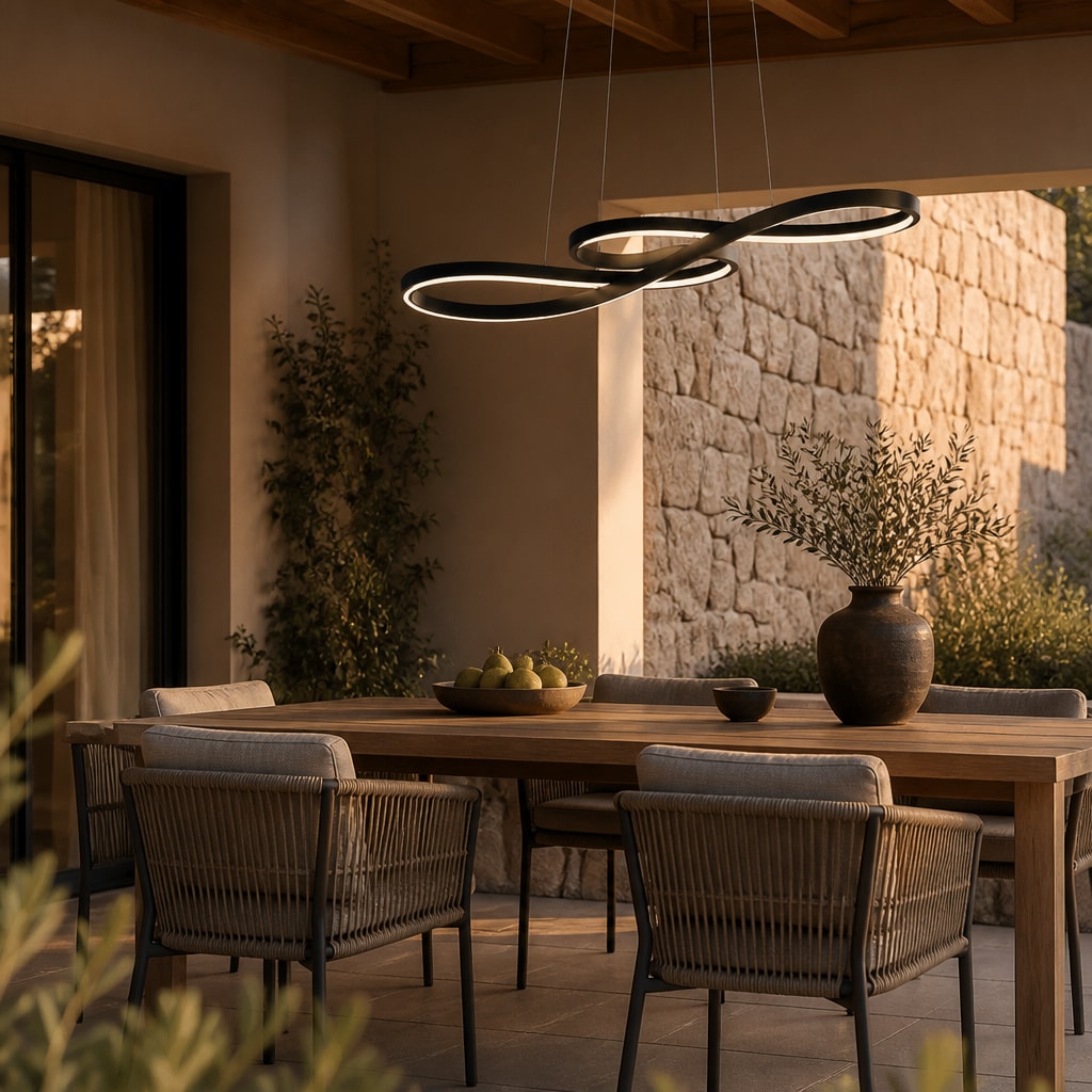 Modern Dimmable Infinity Loop LED Chandelier for Dining & Kitchen