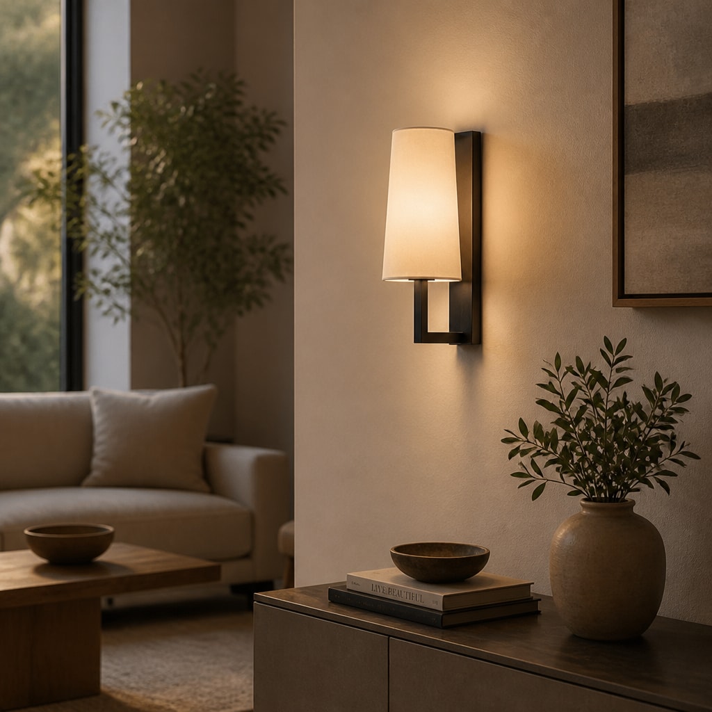 Modern LED Wall Lamp with Fabric Shade for Bedside