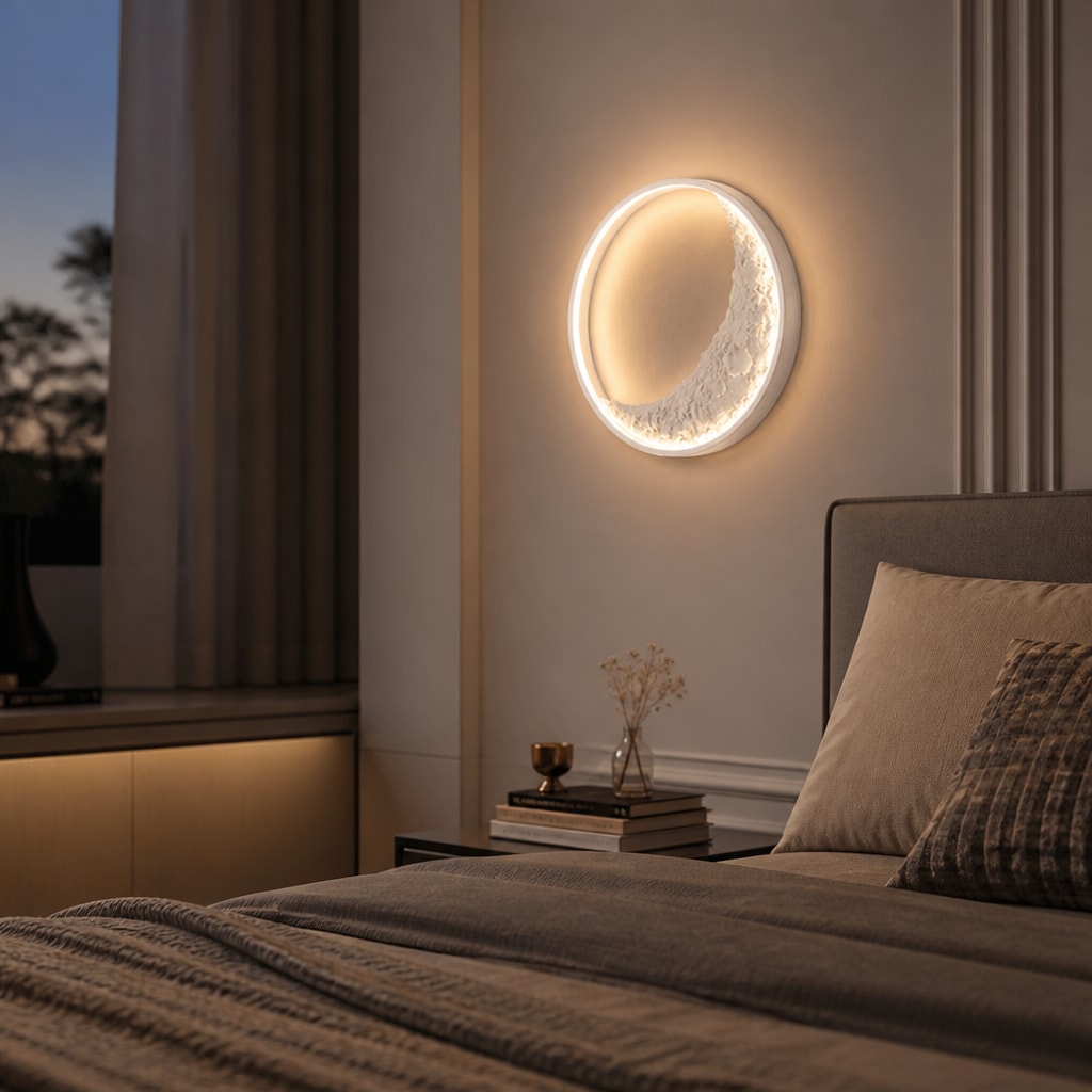 Modern Moon LED Wall Light for Bedroom, Hallway & Living Room