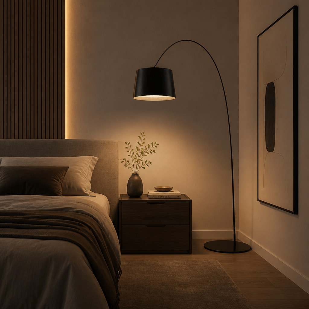 Modern Dimmable Arc Floor Lamp for Living Room, Bedroom & Lounge