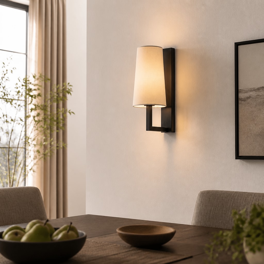 Modern LED Wall Lamp with Fabric Shade for Bedside