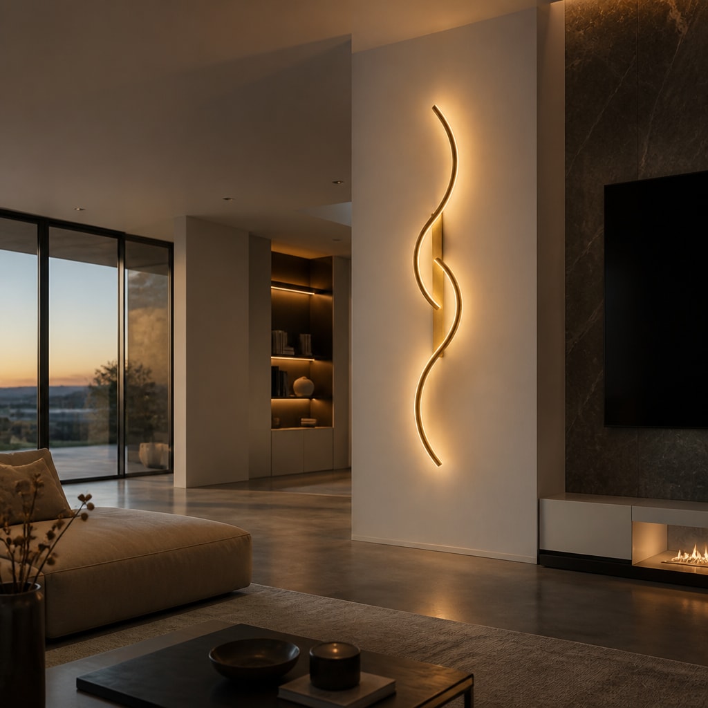Modern Curved LED Wall Sconce for Bedroom, Hallway & Living Room