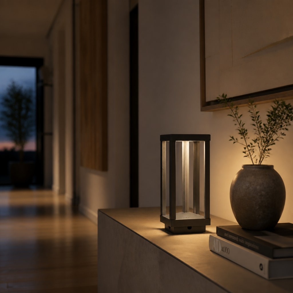 Modern LED Lantern Table Lamp – Minimalist Outdoor Light