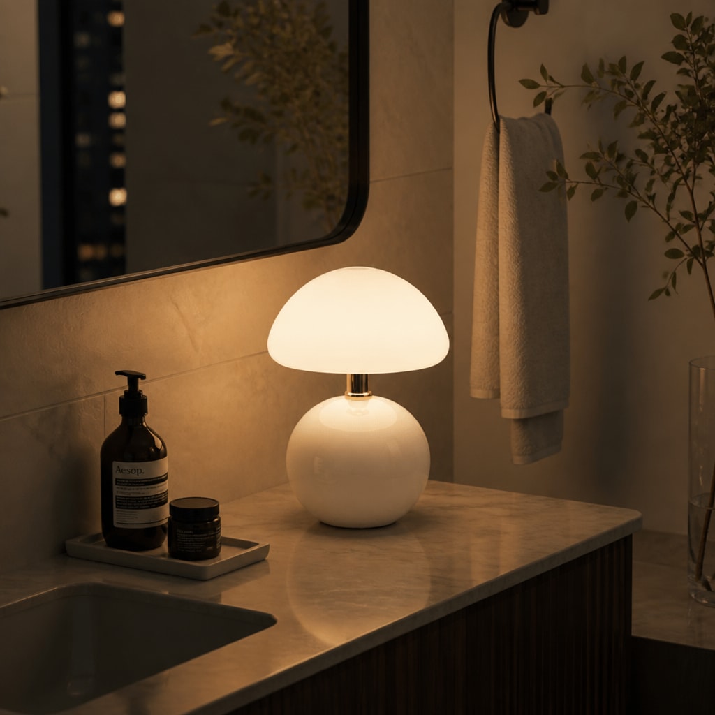 Modern Dimmable Mushroom LED Table Lamp in 5 Colors for Bedroom