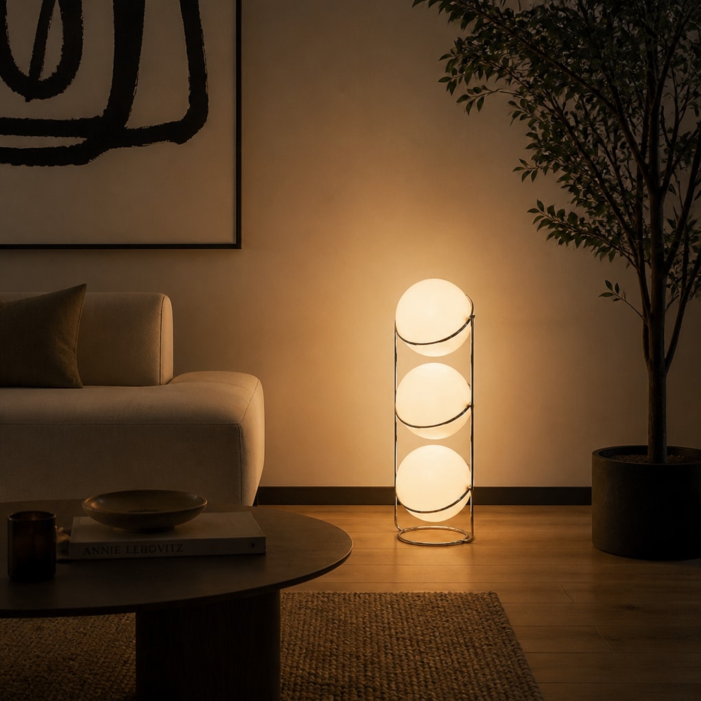 Modern Triple Globe Glass Table Lamp for Bedroom Accent Light