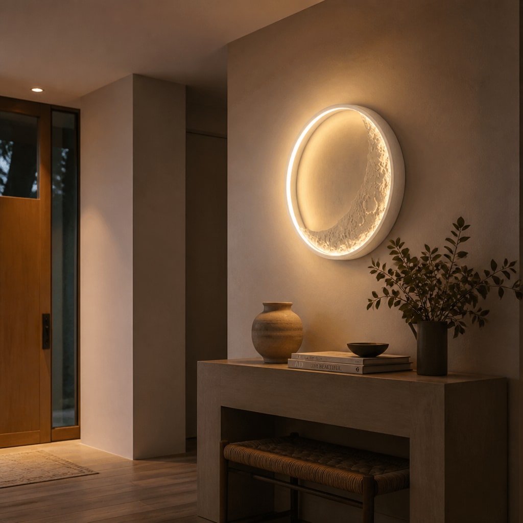 Modern Moon LED Wall Light for Bedroom, Hallway & Living Room