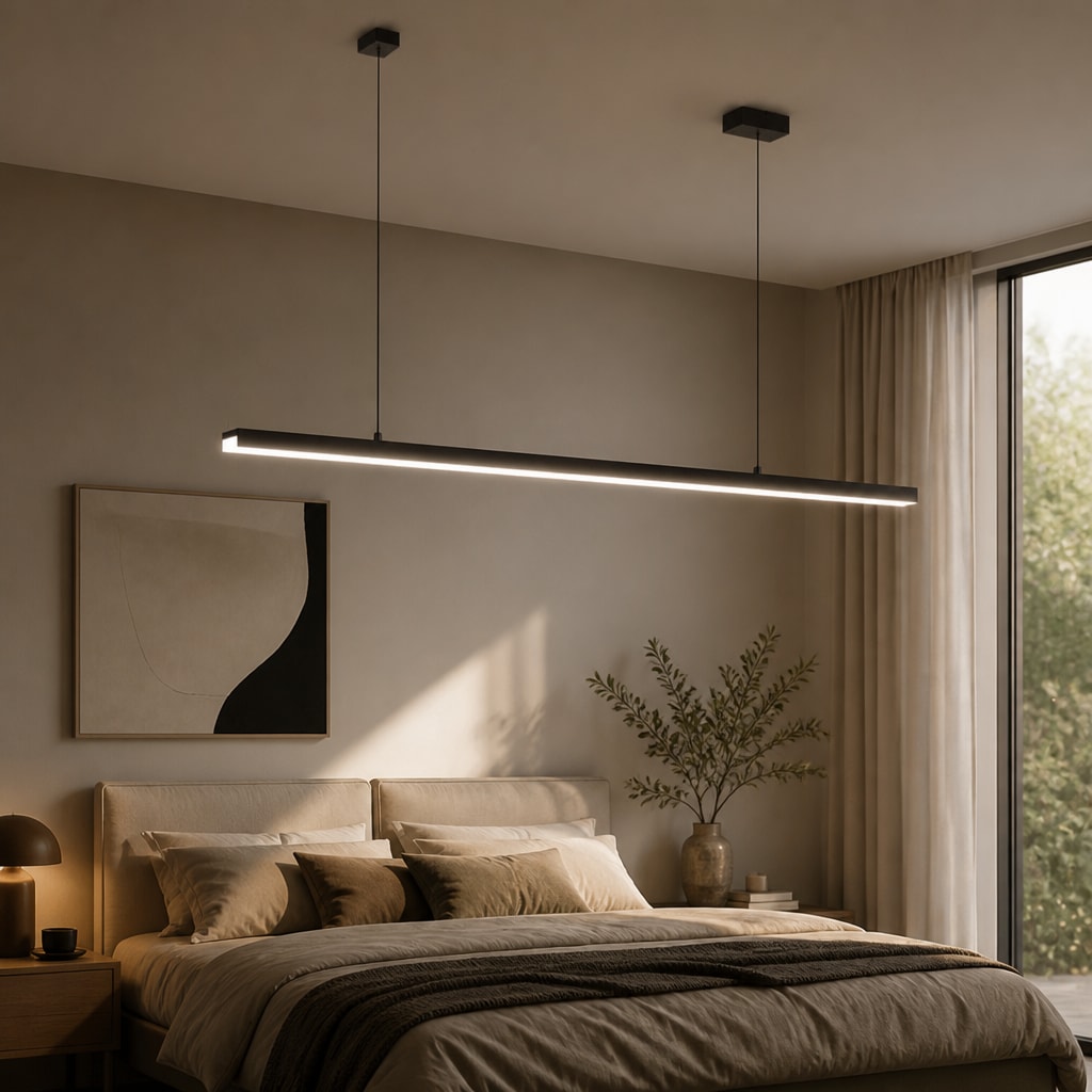 Modern Linear LED Pendant Light for Kitchen Island & Dining Room