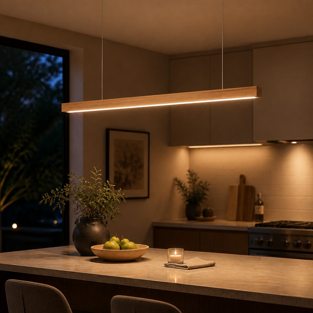 Wabi Sabi Linear Pendant Light Stone Bar Dining Fixture