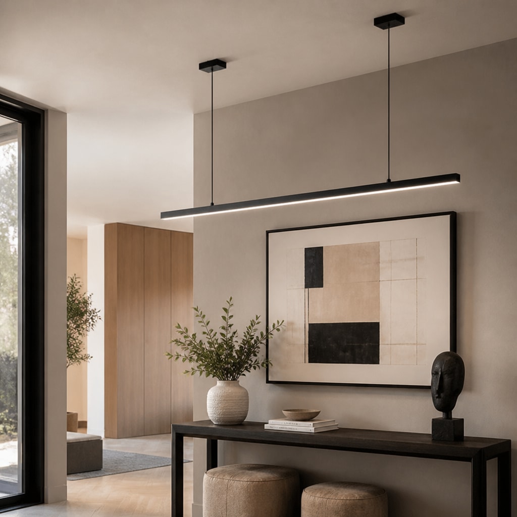 Modern Linear LED Pendant Light for Kitchen Island & Dining Room