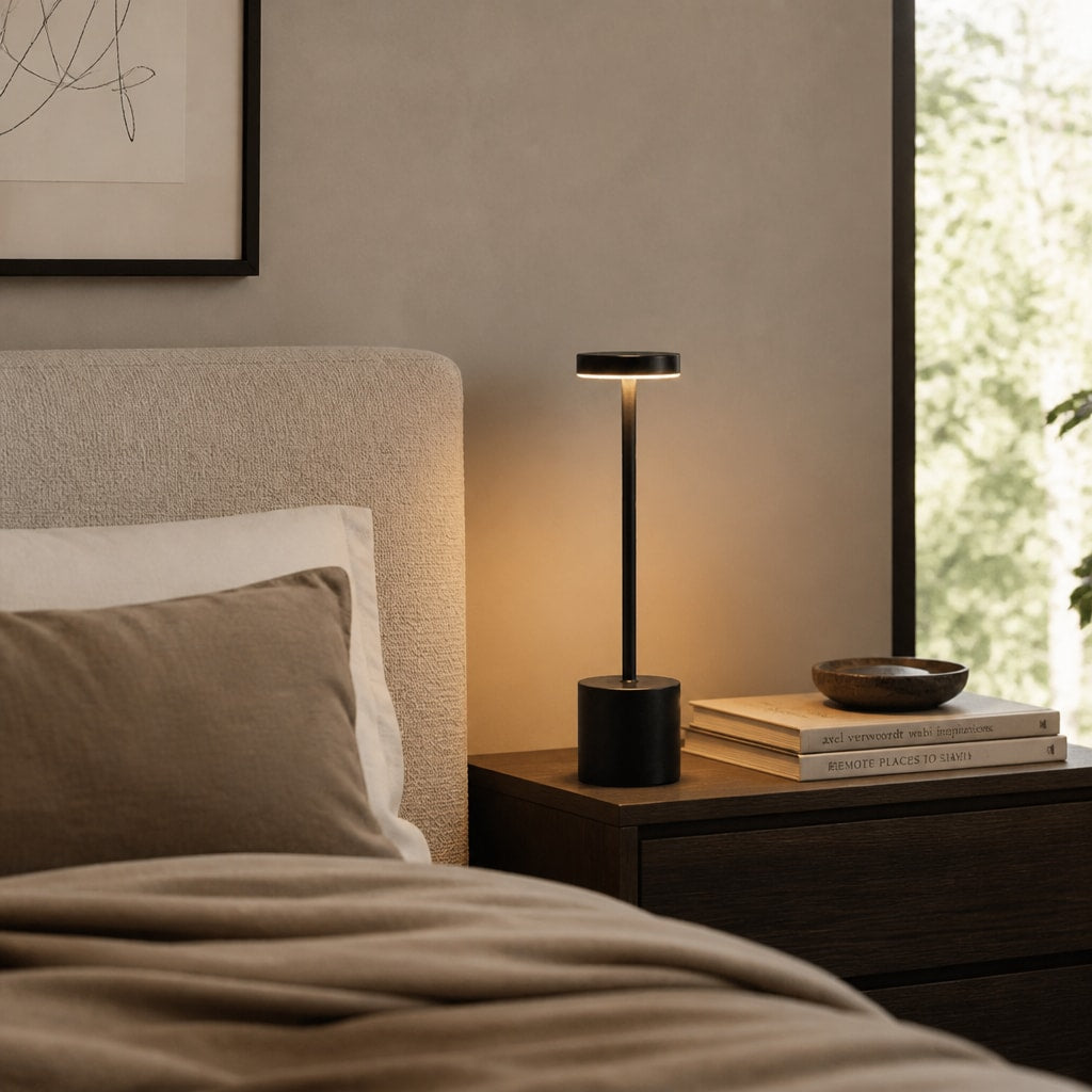 Modern Rechargeable Cordless LED Table Lamp with Touch Control