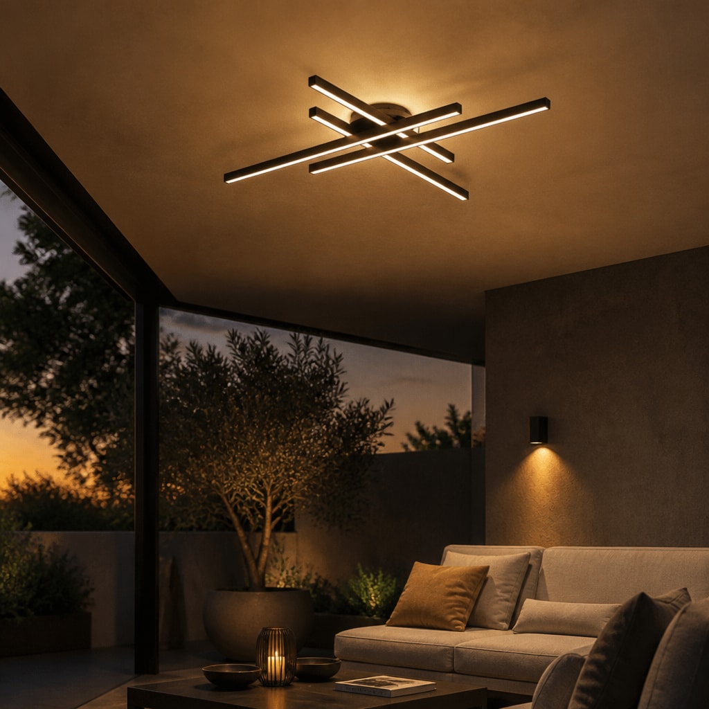 Modern Dimmable Linear Aluminum LED Ceiling Light Flush Mount