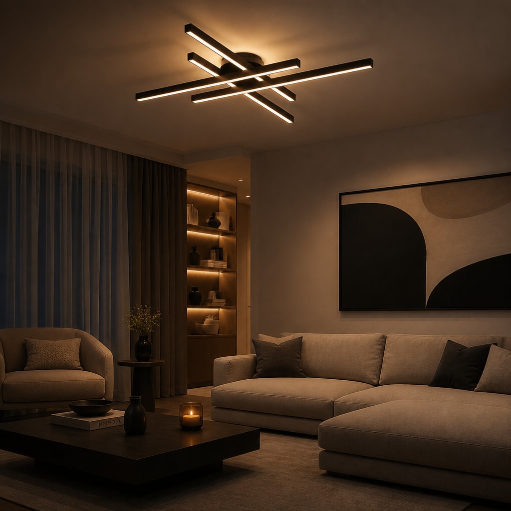 Modern Dimmable Linear Aluminum LED Ceiling Light Flush Mount