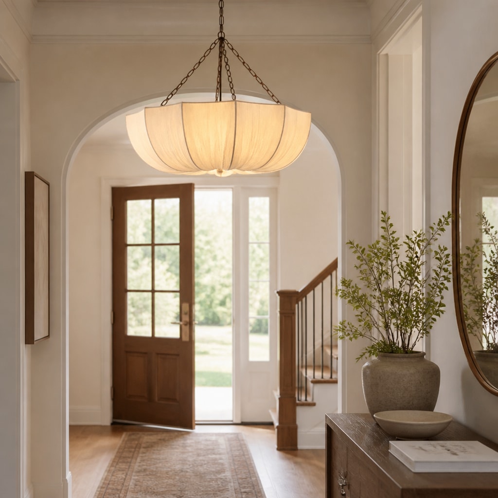 Wabi Sabi Fabric Chandelier Japanese Pendant Dining Light