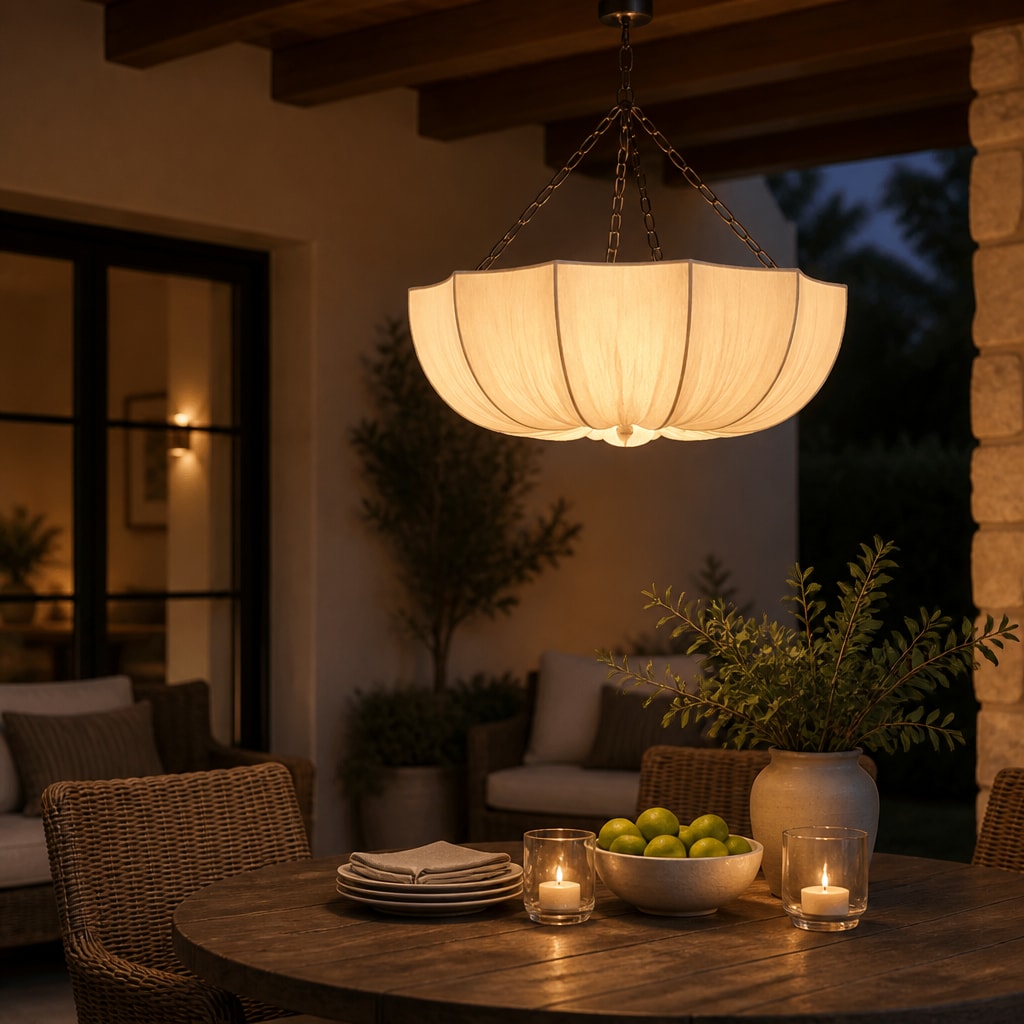 Wabi Sabi Fabric Chandelier Japanese Pendant Dining Light
