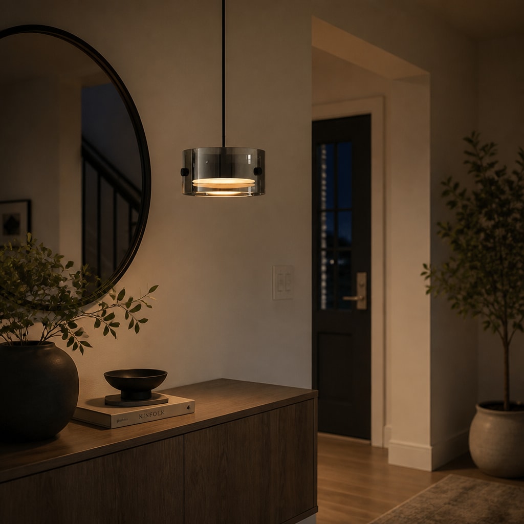 Modern Glass Pendant Light Warm LED Kitchen Island Hanging Lamp