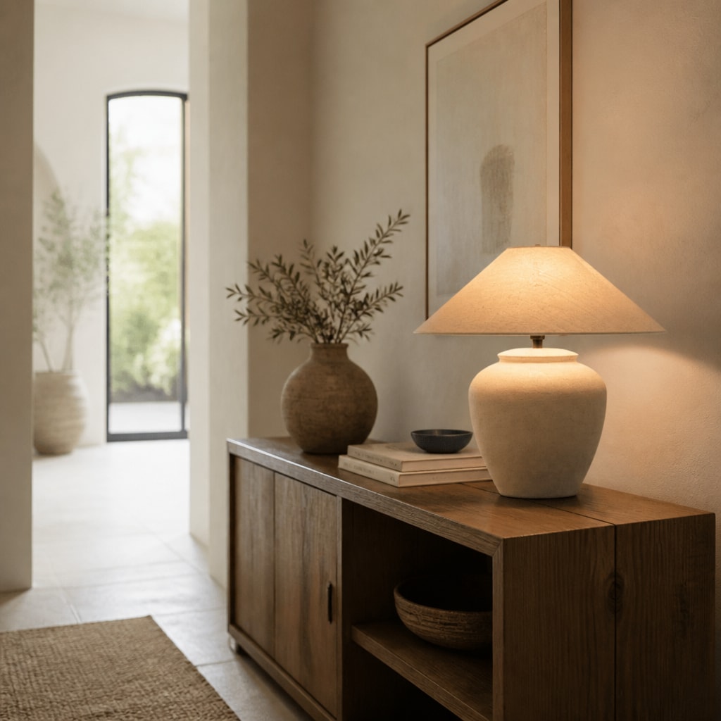 Wabi Sabi Ceramic Table Lamp Minimalist Bedside Ambient Light