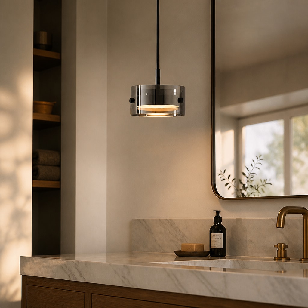 Modern Glass Pendant Light Warm LED Kitchen Island Hanging Lamp