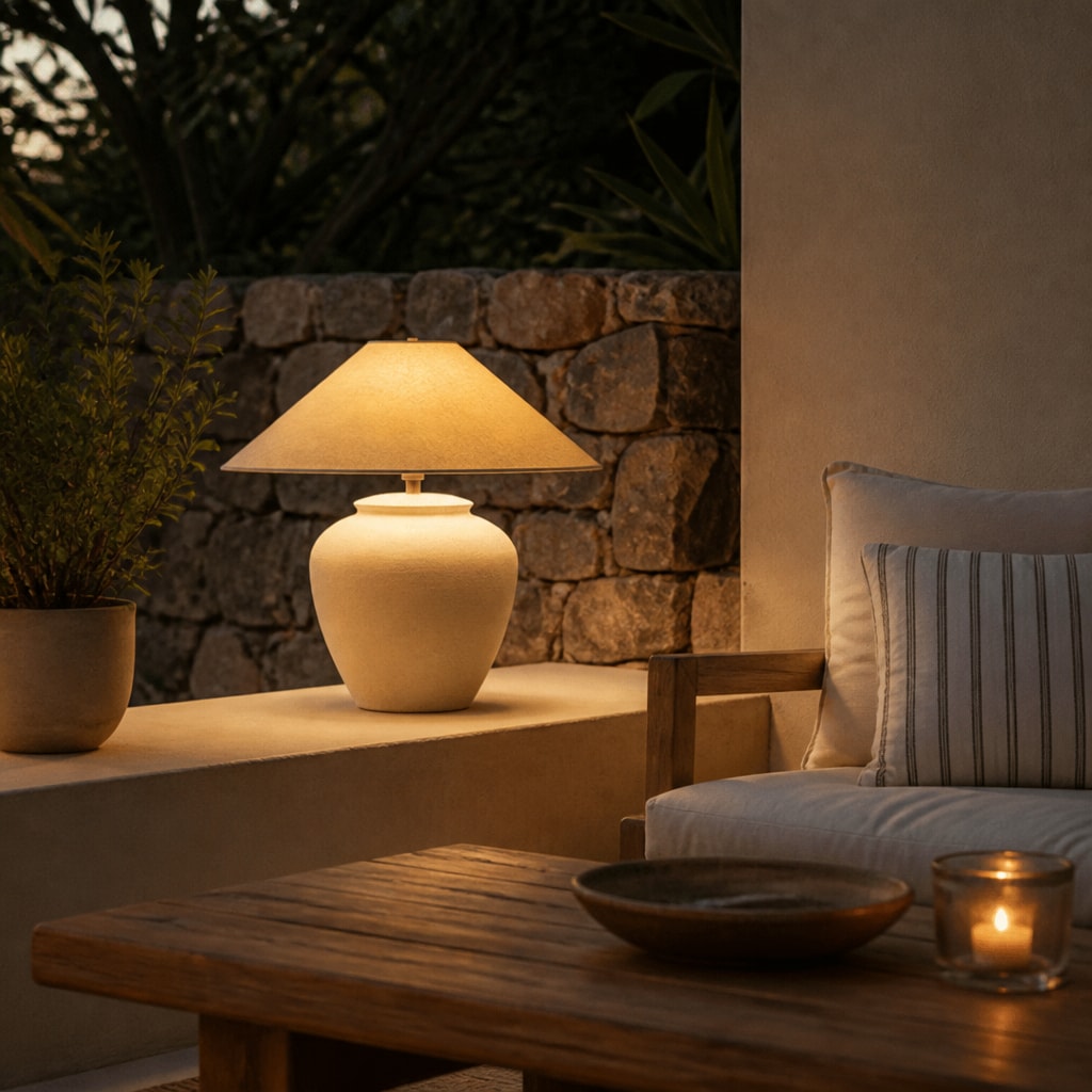 Wabi Sabi Ceramic Table Lamp Minimalist Bedside Ambient Light