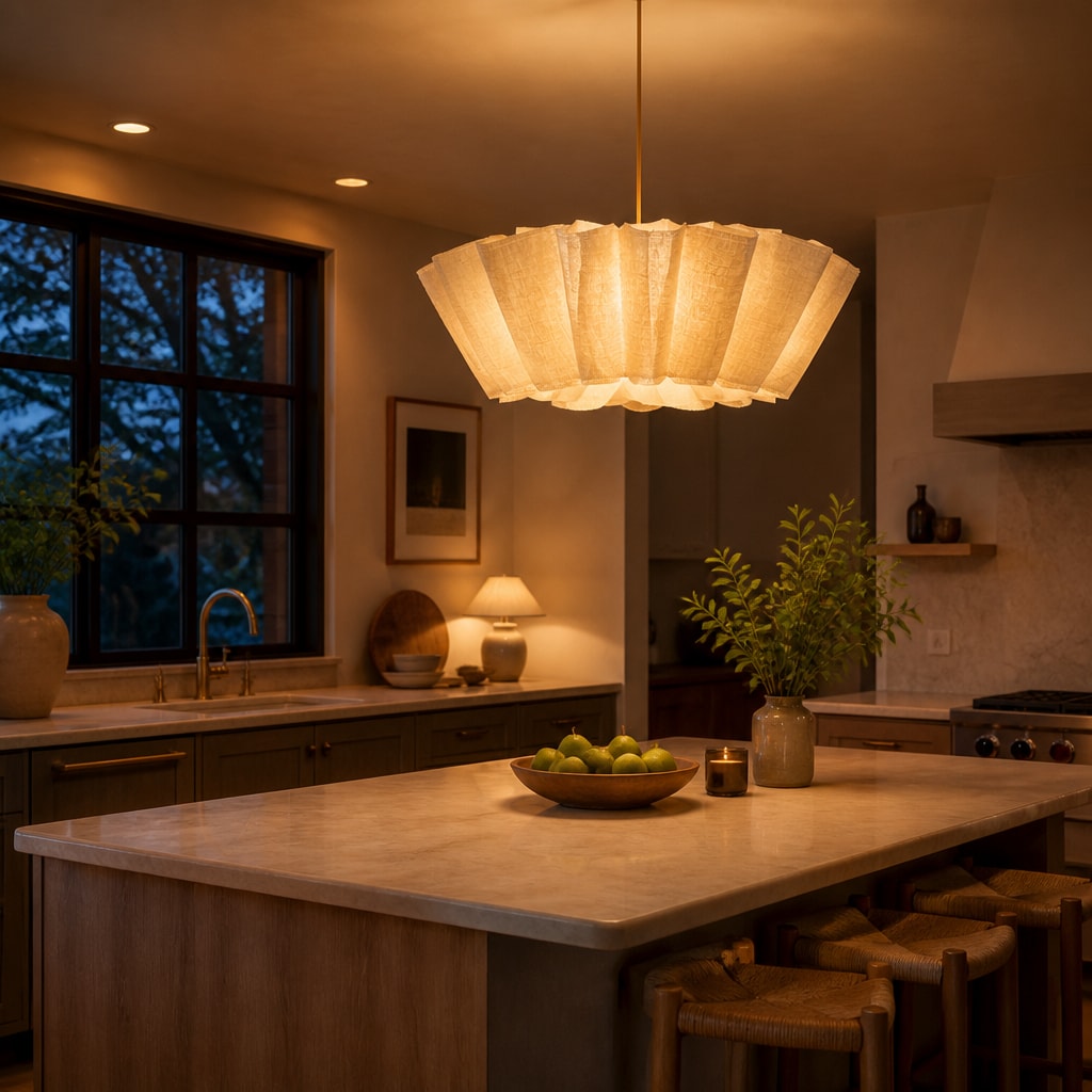 Wabi Sabi Fabric Pendant Light Handmade Pleated Ceiling Lamp