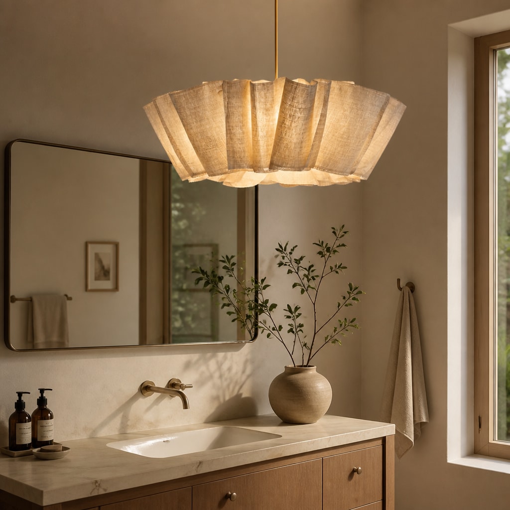 Wabi Sabi Fabric Pendant Light Handmade Pleated Ceiling Lamp