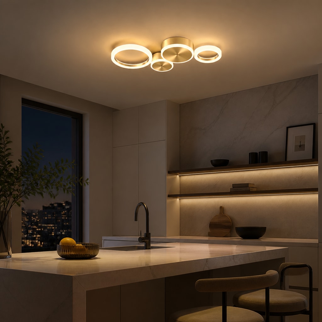 Modern LED Ceiling Light – Minimalist Ring Flush Mount Fixture