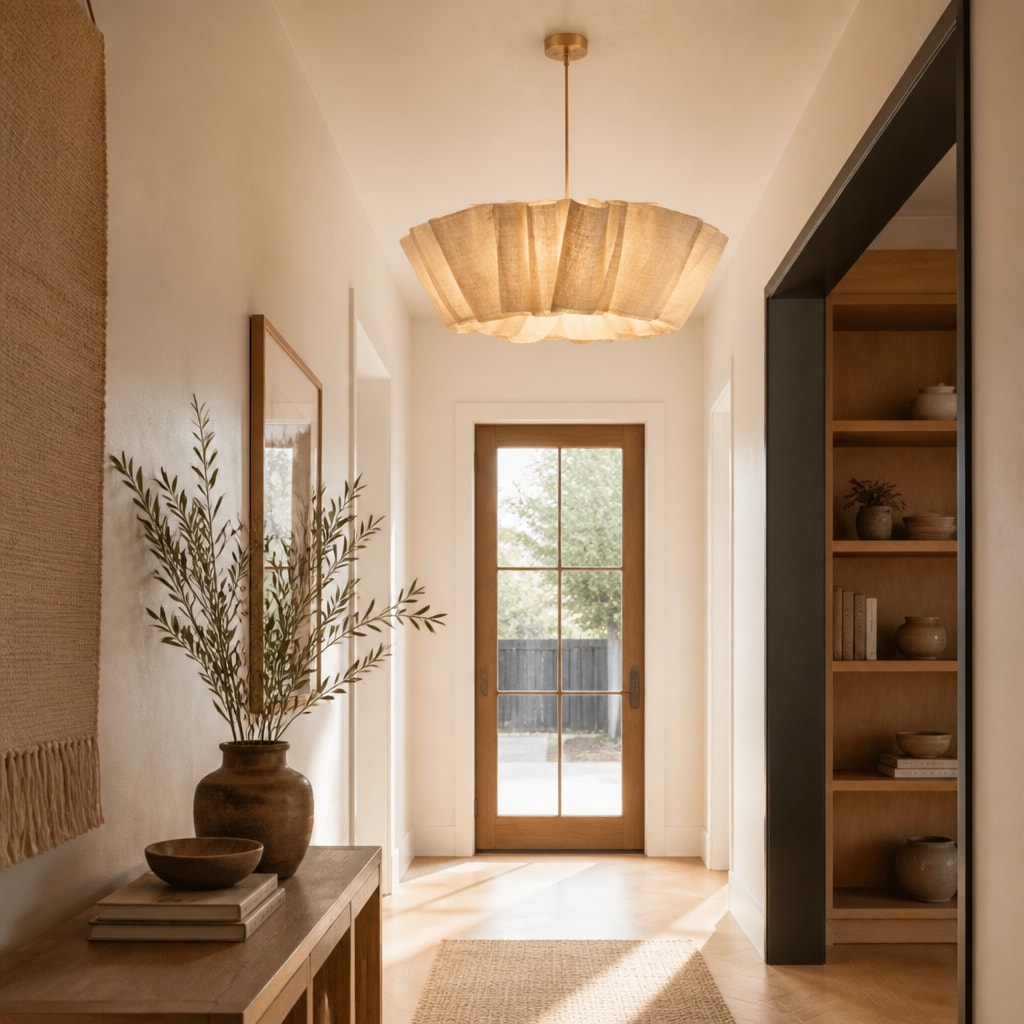 Wabi Sabi Fabric Pendant Light Handmade Pleated Ceiling Lamp