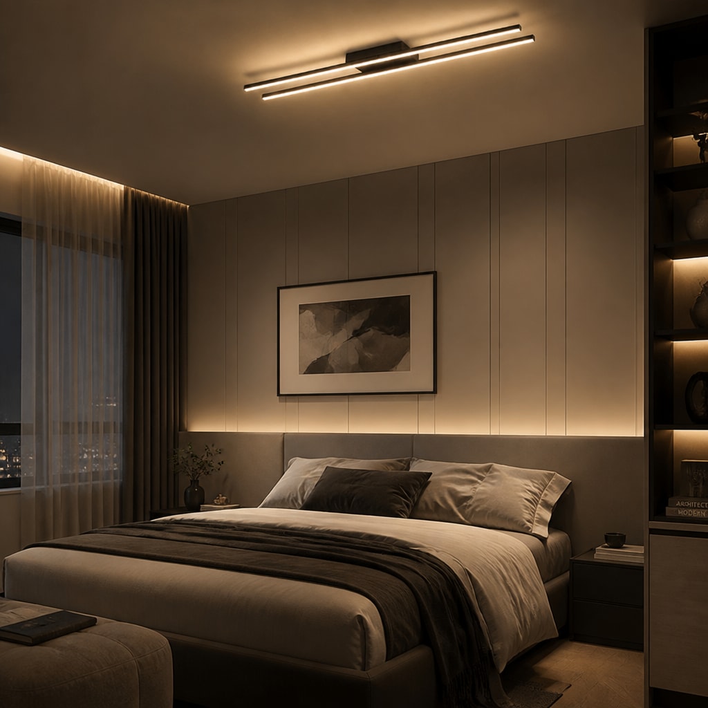 Modern Linear LED Ceiling Light – Minimalist Flush Mount Bar