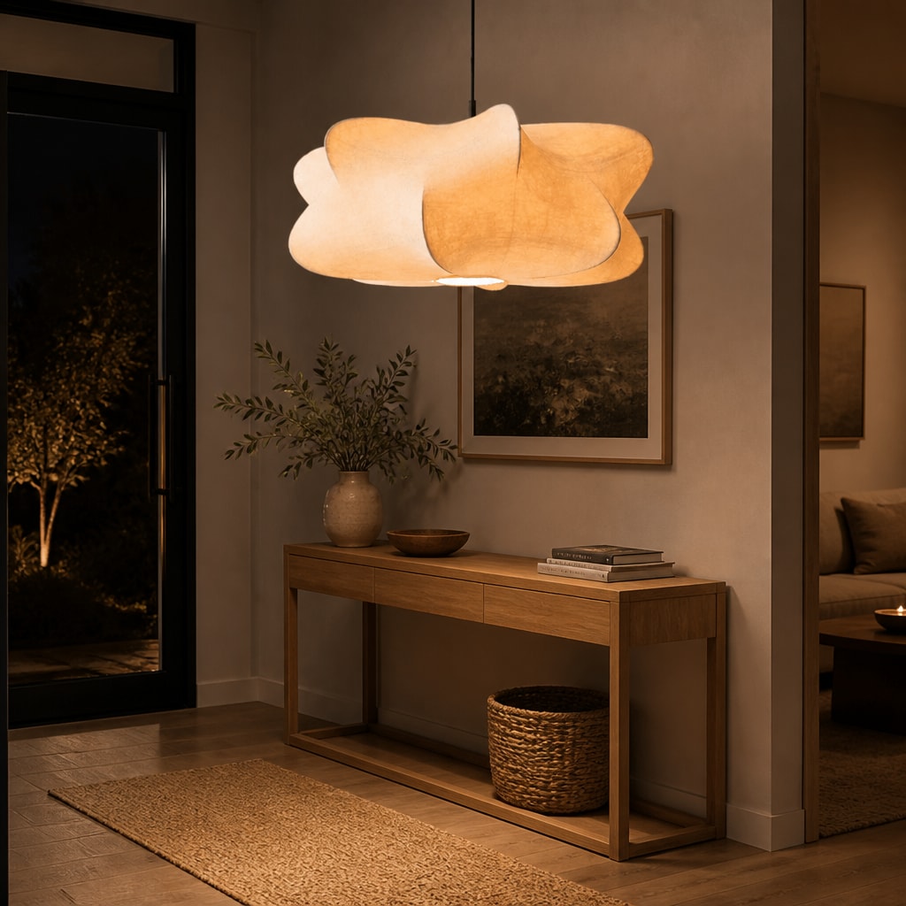 Wabi Sabi Silk Pendant Light Japanese Organic Hanging Lamp
