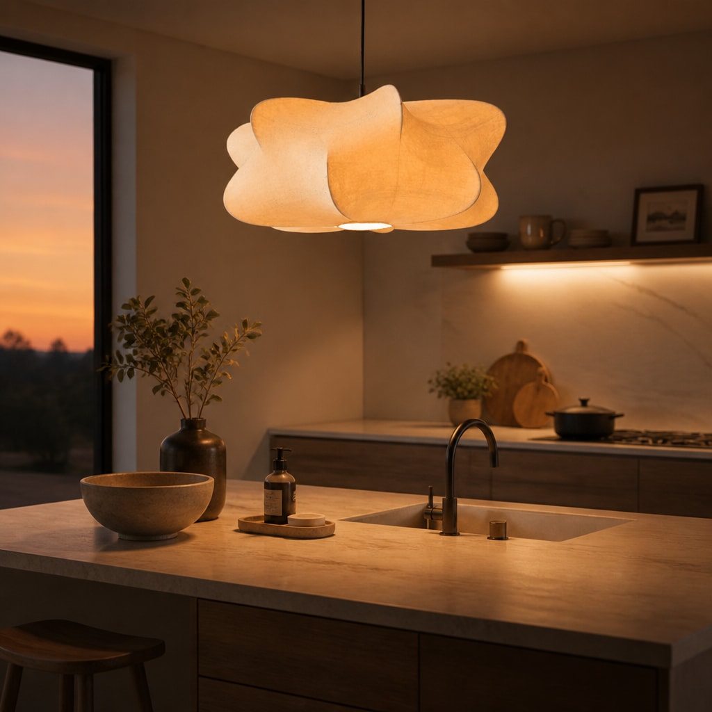 Wabi Sabi Silk Pendant Light Japanese Organic Hanging Lamp