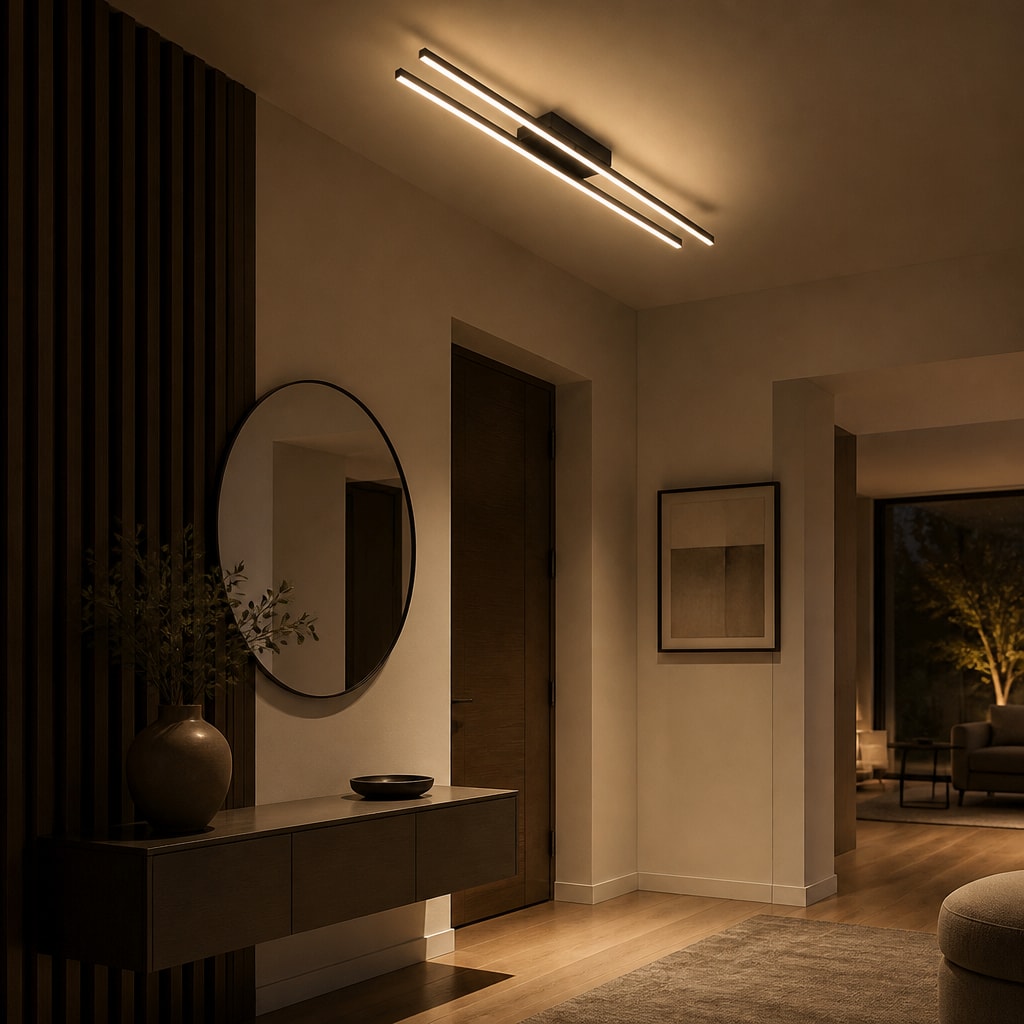 Modern Linear LED Ceiling Light – Minimalist Flush Mount Bar