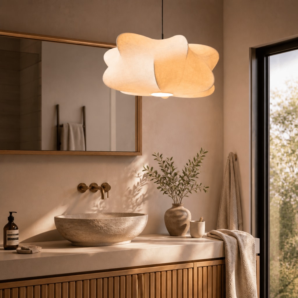 Wabi Sabi Silk Pendant Light Japanese Organic Hanging Lamp