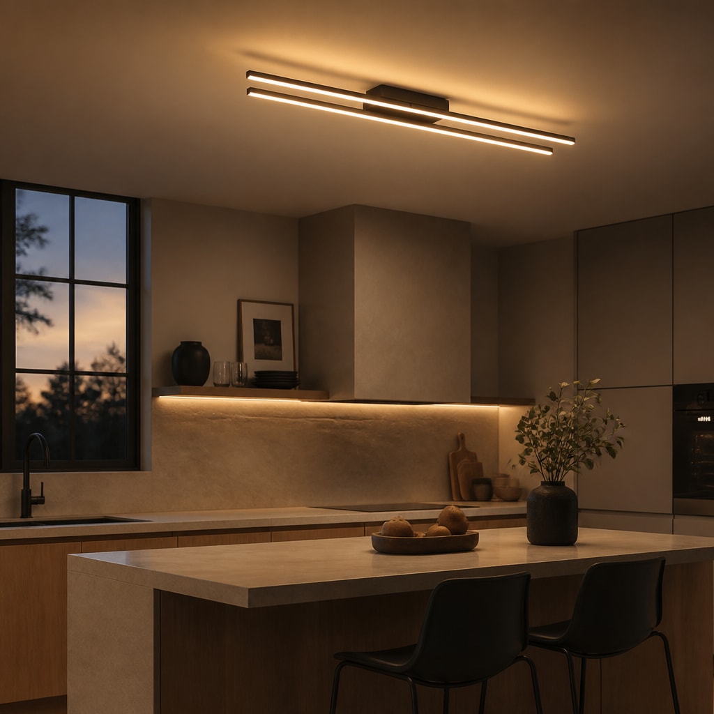 Modern Linear LED Ceiling Light – Minimalist Flush Mount Bar