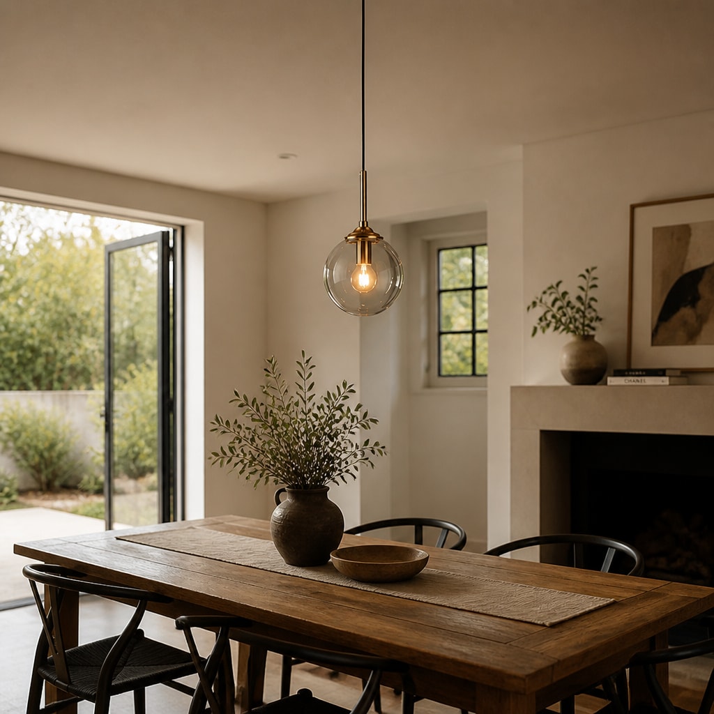Modern 3-Light Glass Globe Pendant Chandelier for Dining Room