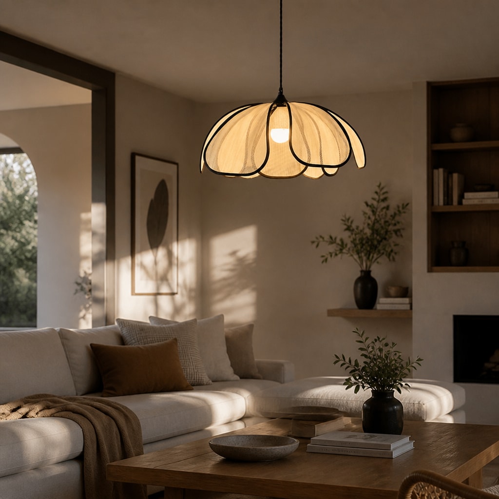 Modern Fabric Pendant Light – Minimalist Ceiling Lamp Fixture