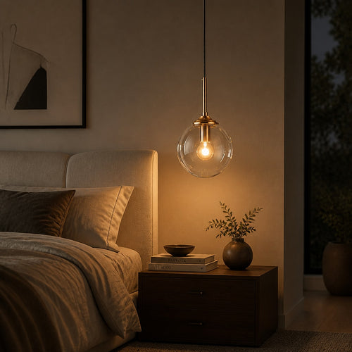 Modern 3-Light Glass Globe Pendant Chandelier for Dining Room