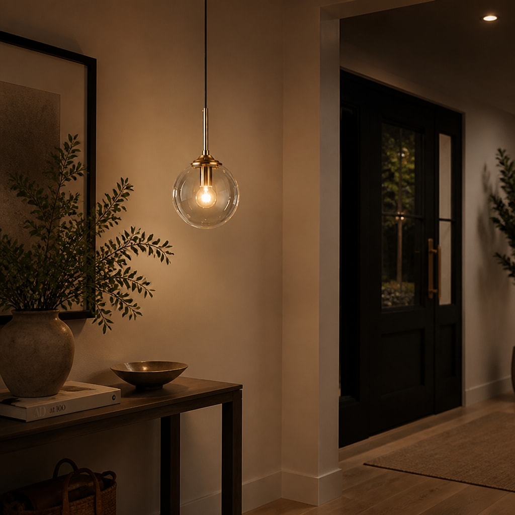 Modern 3-Light Glass Globe Pendant Chandelier for Dining Room
