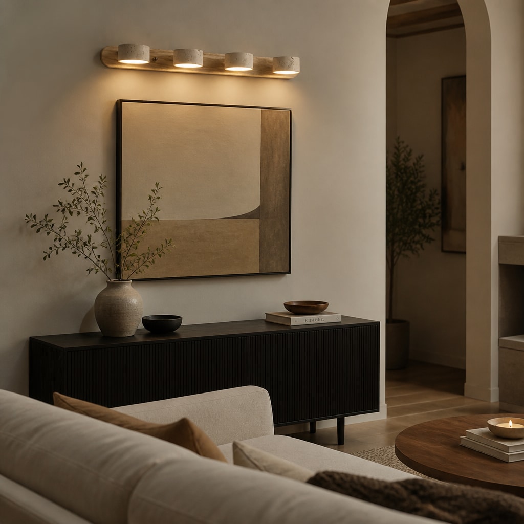 Wabi Sabi Travertine Multi Head Wall Light Vanity Lamp