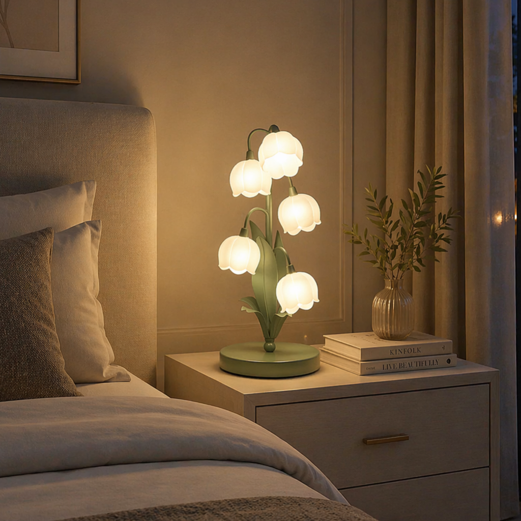 Modern Lily of the Valley LED Table Lamp for Bedroom & Living Room