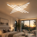 Modern Linear LED Flush Mount Ceiling Light for Living Room & Bedroom