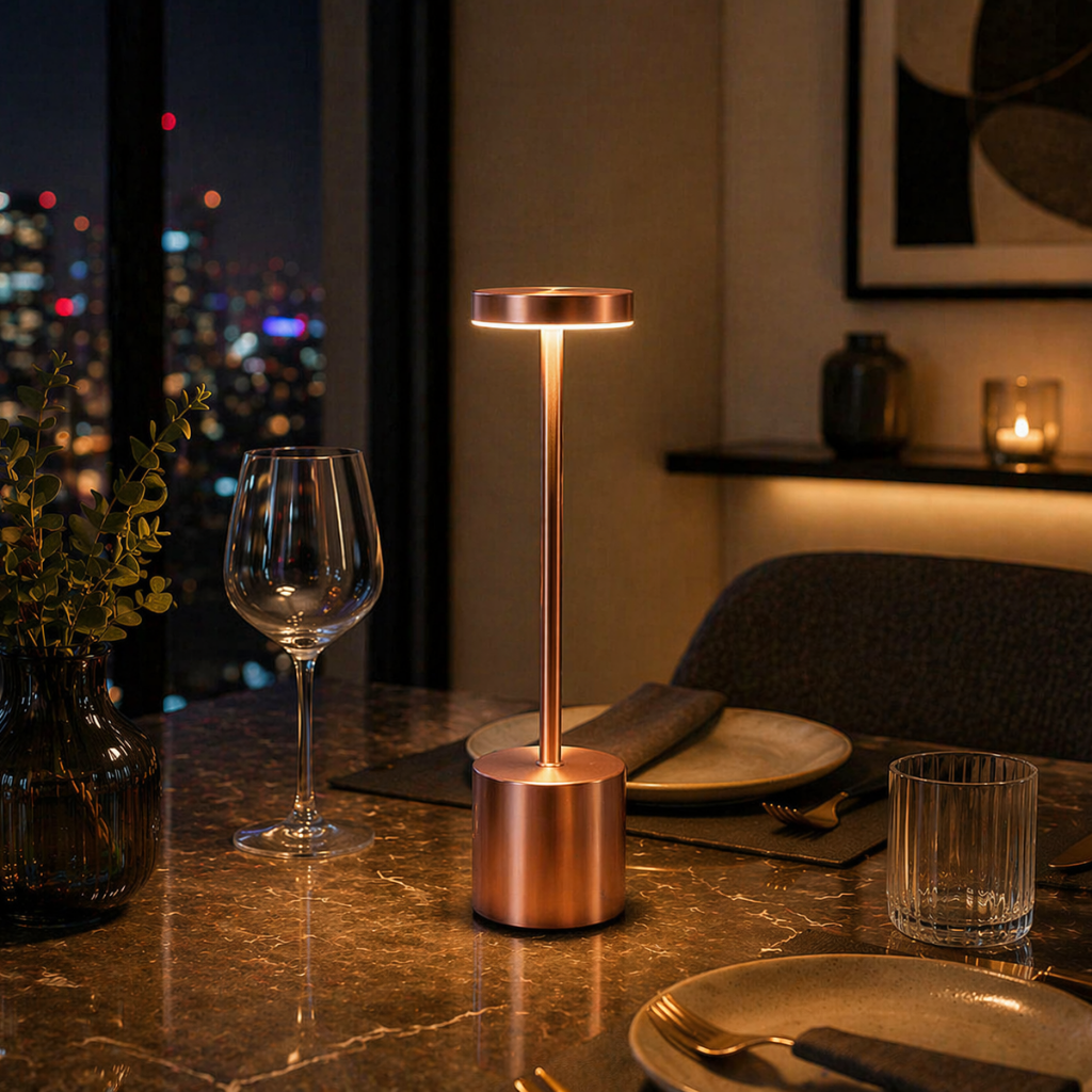 Modern Rechargeable Cordless LED Table Lamp with Touch Control