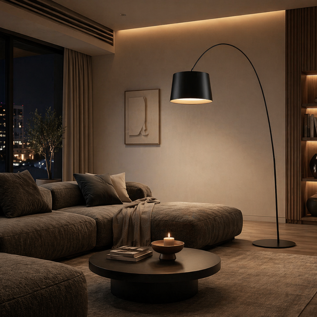Modern Dimmable Arc Floor Lamp for Living Room, Bedroom & Lounge