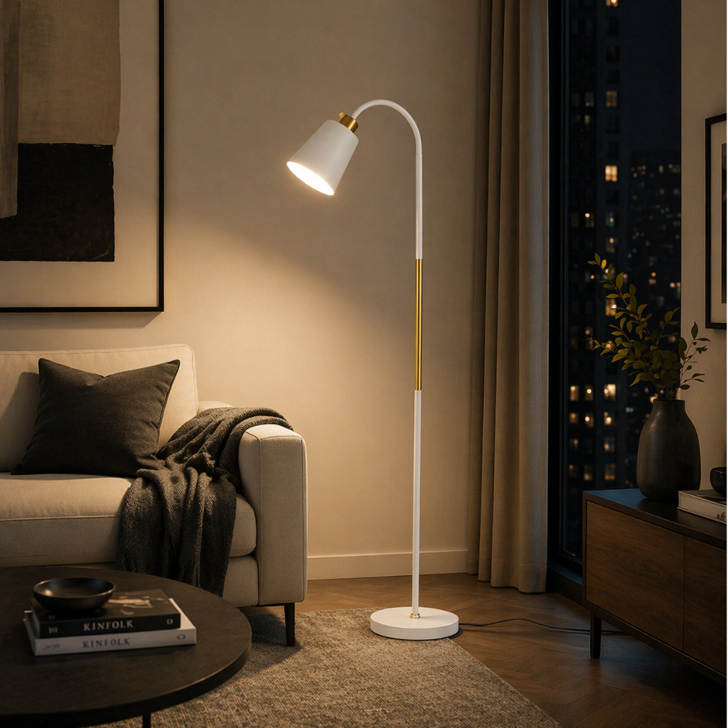 Modern Dimmable LED Floor Reading Lamp for Living Room & Bedroom
