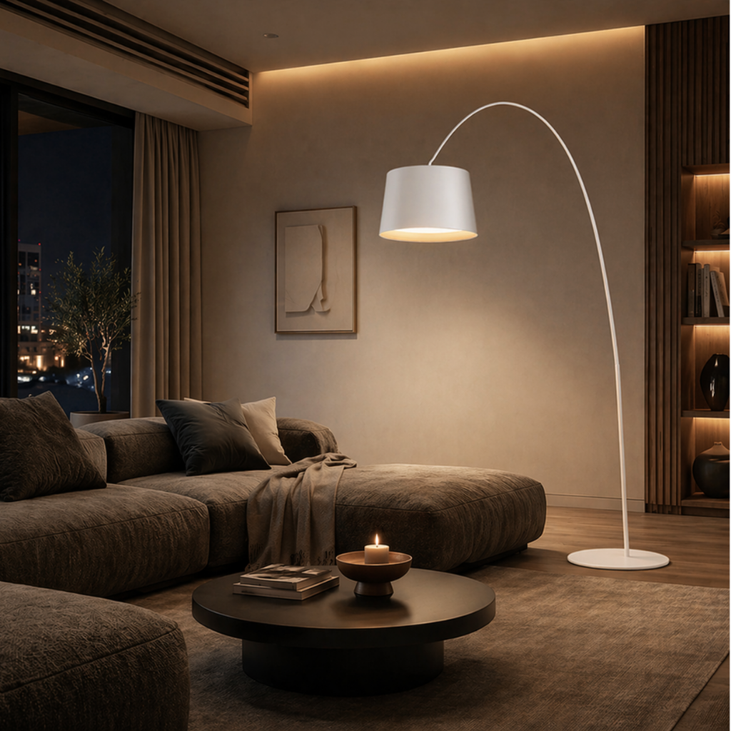 Modern Dimmable Arc Floor Lamp for Living Room, Bedroom & Lounge
