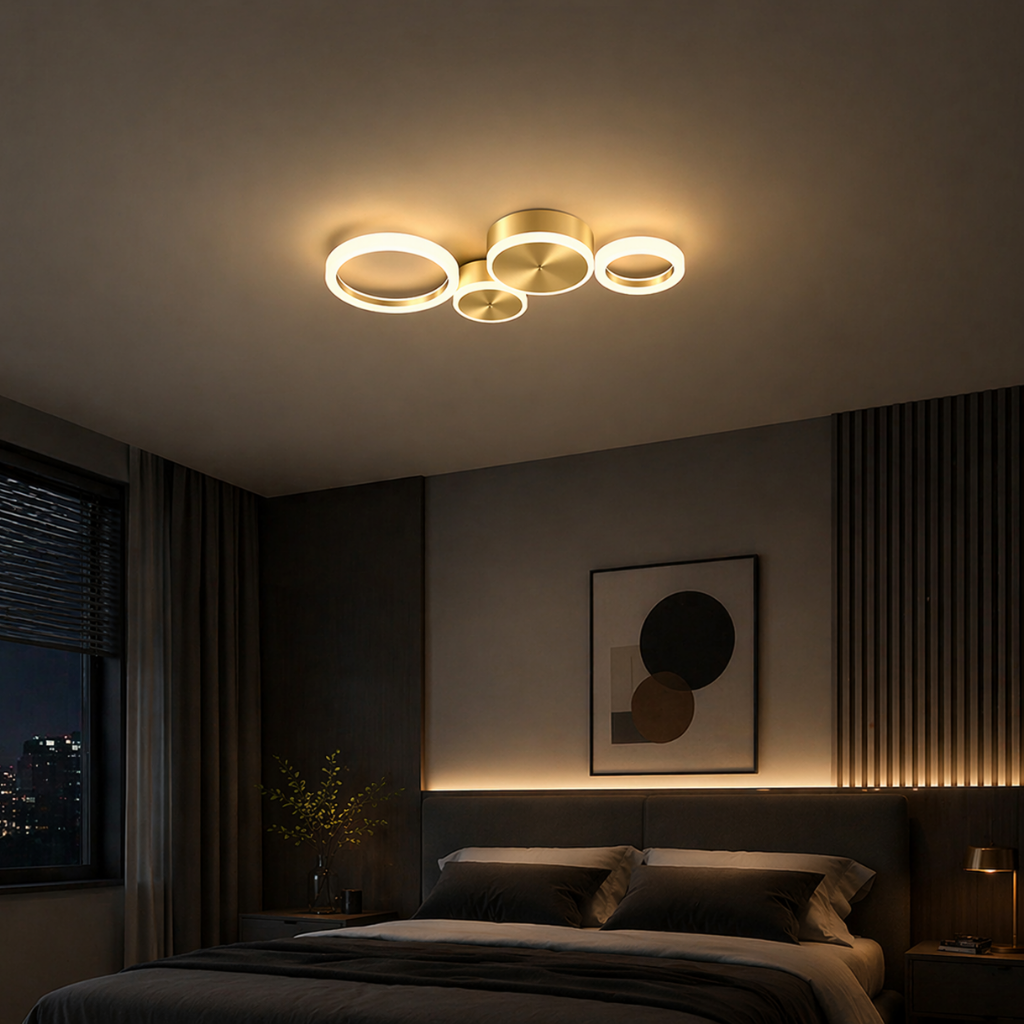 Modern Orange Glass Table Lamp for Bedside, Nightstand & Bedroom